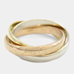 Pre Owned Cartier Trinity 18K Yellow, Rose, White Gold Ring EU 51