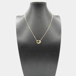 Pre Owned Cartier C De Cartier Heart 18K Yellow Gold Pendant Necklace
