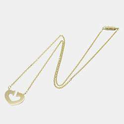 Pre Owned Cartier C De Cartier Heart 18K Yellow Gold Pendant Necklace