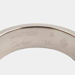 Pre Owned Cartier Love 18K White Gold Band Ring EU 51