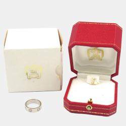 Pre Owned Cartier Love 18K White Gold Band Ring EU 51