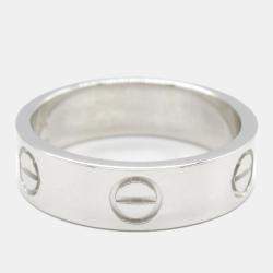 Pre Owned Cartier Love 18K White Gold Band Ring EU 54