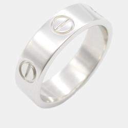 Pre Owned Cartier Love 18K White Gold Band Ring EU 54
