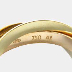 Pre Owned Cartier Trinity 18K Yellow, Rose, White Gold Ring EU 51
