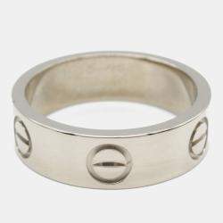 Pre Owned Cartier Love 18K White Gold Band Ring EU 50