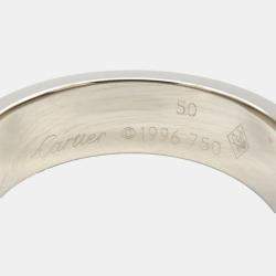 Pre Owned Cartier Love 18K White Gold Band Ring EU 50