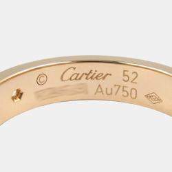 Pre Owned Cartier Love 18K Rose Gold and Diamond Band Ring EU 52