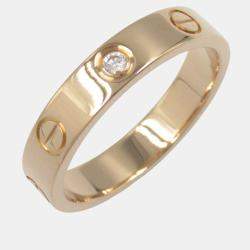 Pre Owned Cartier Love 18K Rose Gold and Diamond Band Ring EU 52