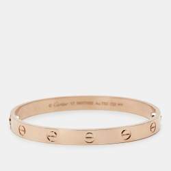 Pre Owned Cartier Love 18k Rose Gold Classic Model Bracelet 17