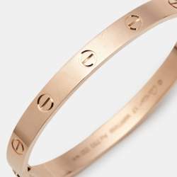 Pre Owned Cartier Love 18k Rose Gold Classic Model Bracelet 17
