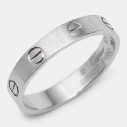 Pre Owned Cartier Love Platinum Small Model Ring Size 57