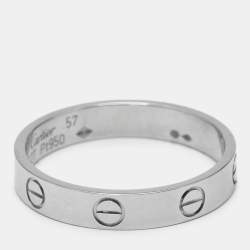 Pre Owned Cartier Love Platinum Small Model Ring Size 57