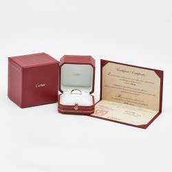 Pre Owned Cartier Love Platinum Small Model Ring Size 57