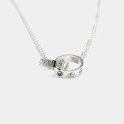 Pre Owned Cartier Love 18K White Gold Pendant Necklace