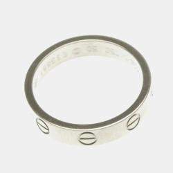 Pre Owned Cartier Mini Love 18K White Gold Ring EU 50
