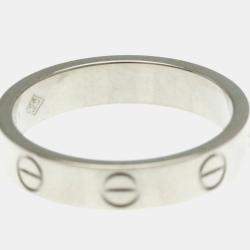 Pre Owned Cartier Mini Love 18K White Gold Ring EU 50