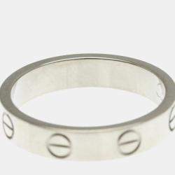 Pre Owned Cartier Mini Love 18K White Gold Ring EU 50