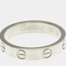 Pre Owned Cartier Mini Love 18K White Gold Ring EU 50