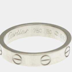 Pre Owned Cartier Mini Love 18K White Gold Ring EU 50