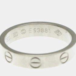Pre Owned Cartier Mini Love 18K White Gold Ring EU 50