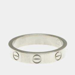 Pre Owned Cartier Mini Love 18K White Gold Ring EU 50