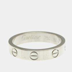 Pre Owned Cartier Mini Love 18K White Gold Ring EU 50