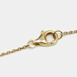 Pre Owned Cartier Amulette De Cartier Diamond Chrysophase 18k Yellow Gold Necklace