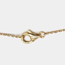 Pre Owned Cartier Amulette De Cartier Diamond Chrysophase 18k Yellow Gold Necklace