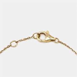 Pre Owned Cartier Amulette De Cartier Chrysophase Diamond 18k Yellow Gold Bracelet