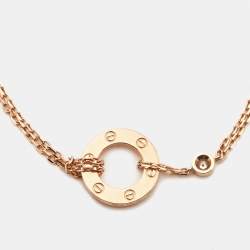 Pre Owned Cartier Love 2 Diamond 18k Rose Gold Bracelet