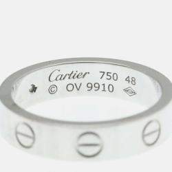 Pre Owned Cartier Love 18K White Gold, Diamond Ring EU 48