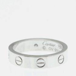 Pre Owned Cartier Love 18K White Gold, Diamond Ring EU 48