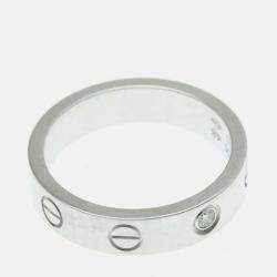 Pre Owned Cartier Love 18K White Gold, Diamond Ring EU 48