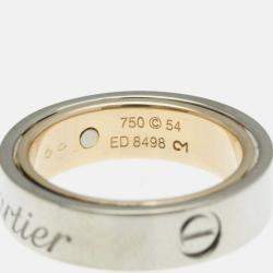 Pre Owned Cartier Love 18K Rose Gold and White Gold Band Ring EU 54