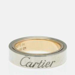 Pre Owned Cartier Love 18K Rose Gold and White Gold Band Ring EU 54