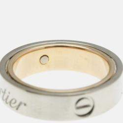 Pre Owned Cartier Love 18K Rose Gold and White Gold Band Ring EU 54