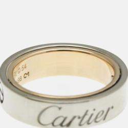 Pre Owned Cartier Love 18K Rose Gold and White Gold Band Ring EU 54