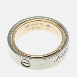 Pre Owned Cartier Love 18K Rose Gold and White Gold Band Ring EU 54