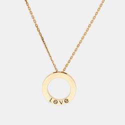 Pre Owned Cartier Love  18k Rose Gold Necklace