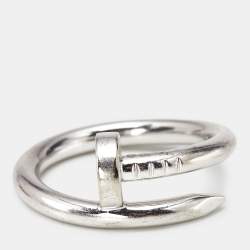 Pre Owned Cartier Juste Un Clou 18k White Gold Classic Model Ring Size 55