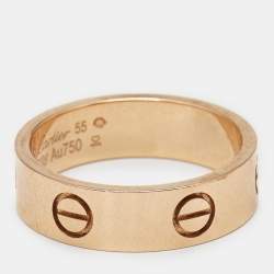 Pre Owned Cartier Love 18k Rose Gold Classic Model Ring Size 55