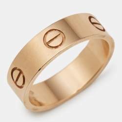 Pre Owned Cartier Love 18k Rose Gold Classic Model Ring Size 55