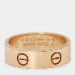 Pre Owned Cartier Love 18k Rose Gold Classic Model Ring Size 55