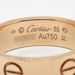 Pre Owned Cartier Love 18k Rose Gold Classic Model Ring Size 55