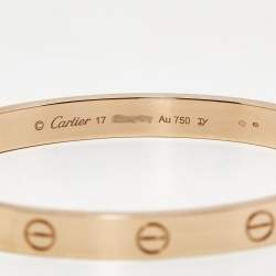 Pre Owned Cartier Love 18k Rose Gold Classic Model Bracelet 17
