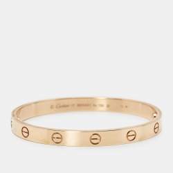 Pre Owned Cartier Love 18k Rose Gold Classic Model Bracelet 17