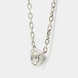 Pre Owned Cartier D'Amour Heart 18K White Gold Diamond Necklace 