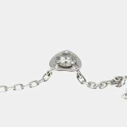 Pre Owned Cartier D'Amour Heart 18K White Gold Diamond Necklace 