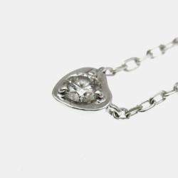 Pre Owned Cartier D'Amour Heart 18K White Gold Diamond Necklace 