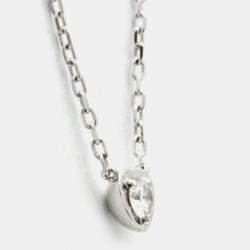 Pre Owned Cartier D'Amour Heart 18K White Gold Diamond Necklace 